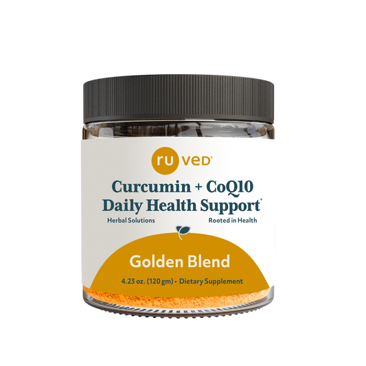 Golden Blend Cocurcumin Powder - Organic Turmeric Curcumin Blend, 120g Glass Jar, Natural Anti-Inflammatory, and Antioxidant Supplement.