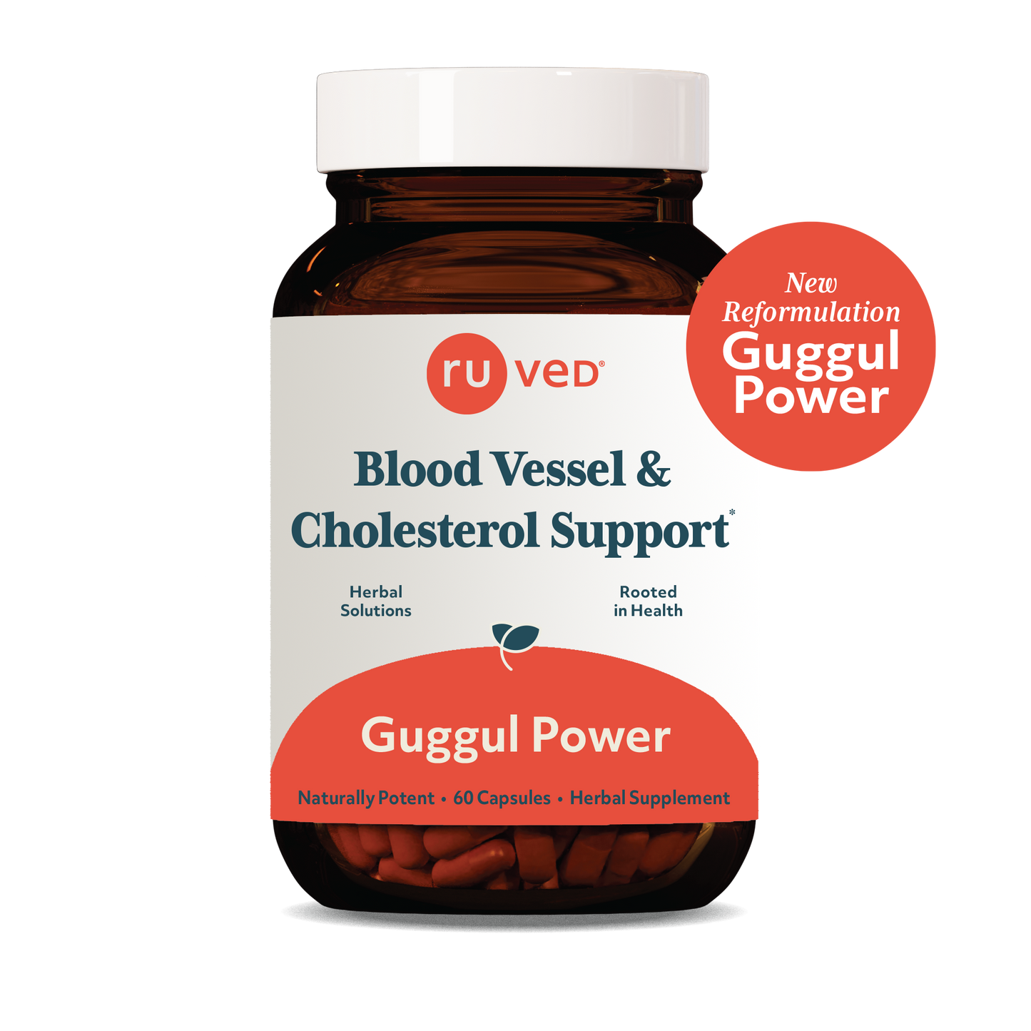 Guggul Power Capsules - Ayurvedic Cholesterol Support, 60 Vegetarian Capsules, Herbal Blend for Blood Vessel Health and Heart Support