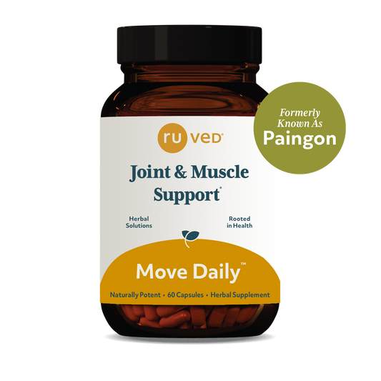 Move Daily Paingon Capsules - Natural Pain Relief Formula, 60 Vegetarian Capsules, Herbal Blend for Joint and Muscle Comfort.