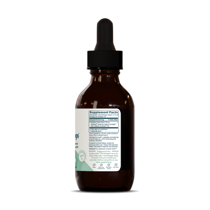 Triphala Drops Supplement Facts Side - Ayurvedic Digestive Support, 60ml Bottle, Herbal Blend for Gut Health and Digestion Detoxification.