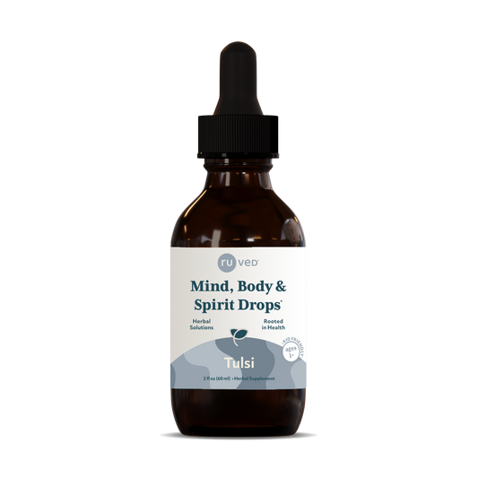 Tulsi drops - Organic Holy Basil Extract Tincture, 60ml bottle, herbal remedy for stress relief and immune support.
