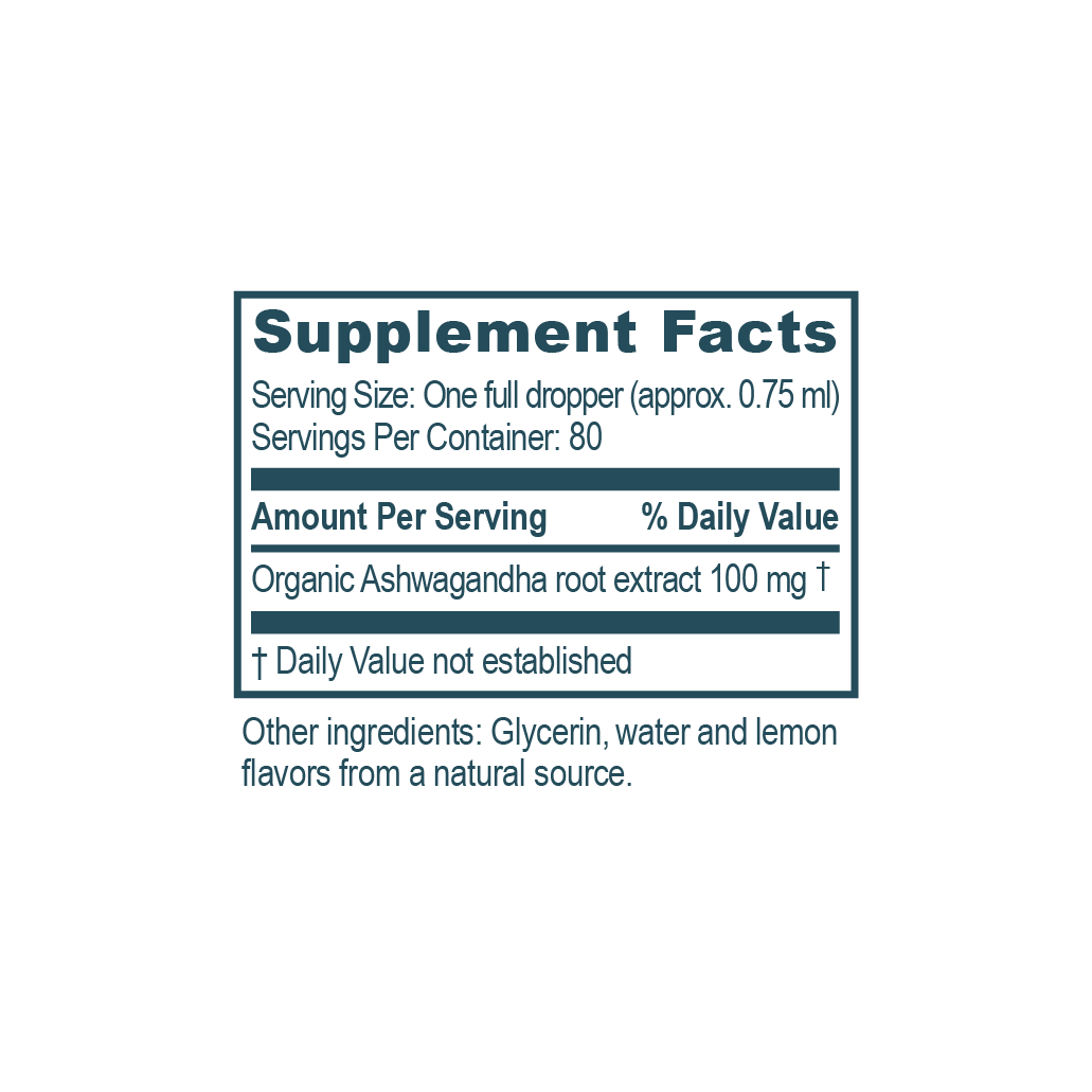 Ashwagandha Drops Supplement Facts