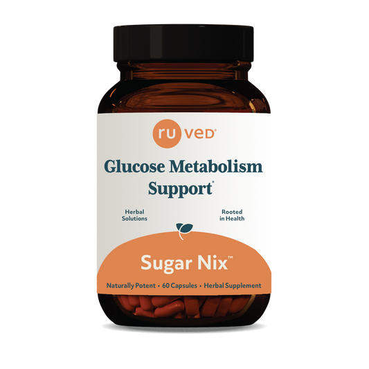 Sugar Nix Capsules - Ayurvedic Craving Crusher Metabolism Formula, 60 Vegetarian Capsules, A Potent Blend Promoting Healthy Digestion & Metabolic Wellness.