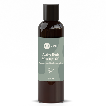 Active Body Massage Oil - Organic Blend for Muscle Relief and Relaxation, 100ml Bottle.