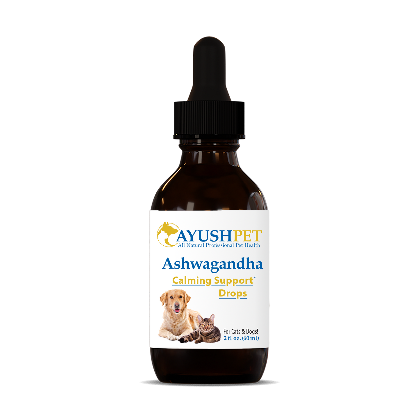 Pet Ashwagandha Drops are the complete all-natural solution for pet stress and cognitive health by ruved herbal supplements and ayush herbs