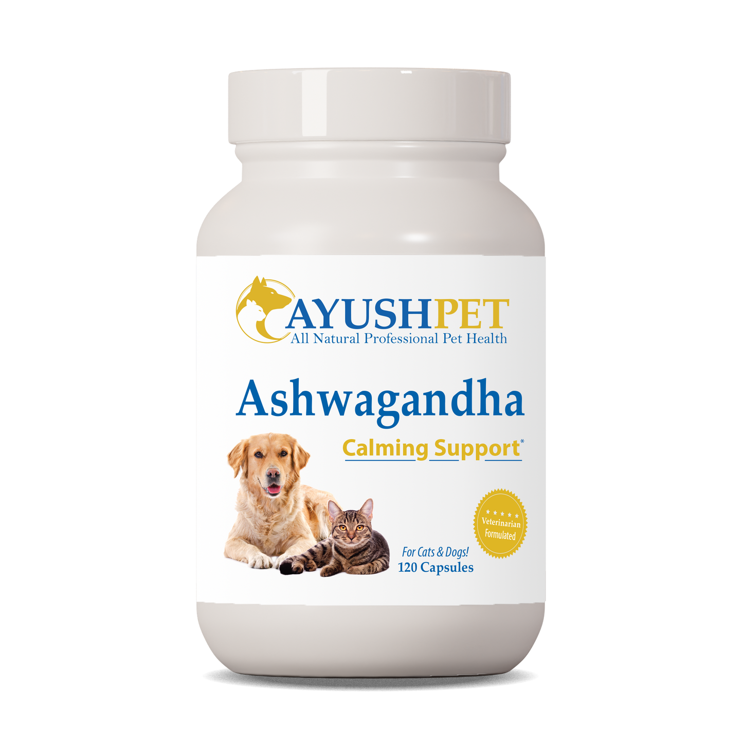 Pet Ashwagandha known for its adaptogenic properties to support your pet’s ability to adapt to stress by ruved herbal supplements and ayush herbs