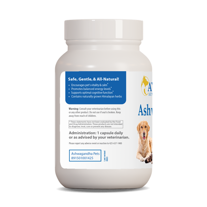 Pet Ashwagandha known for its adaptogenic properties to support your pet’s ability to adapt to stress by ruved herbal supplements and ayush herbs