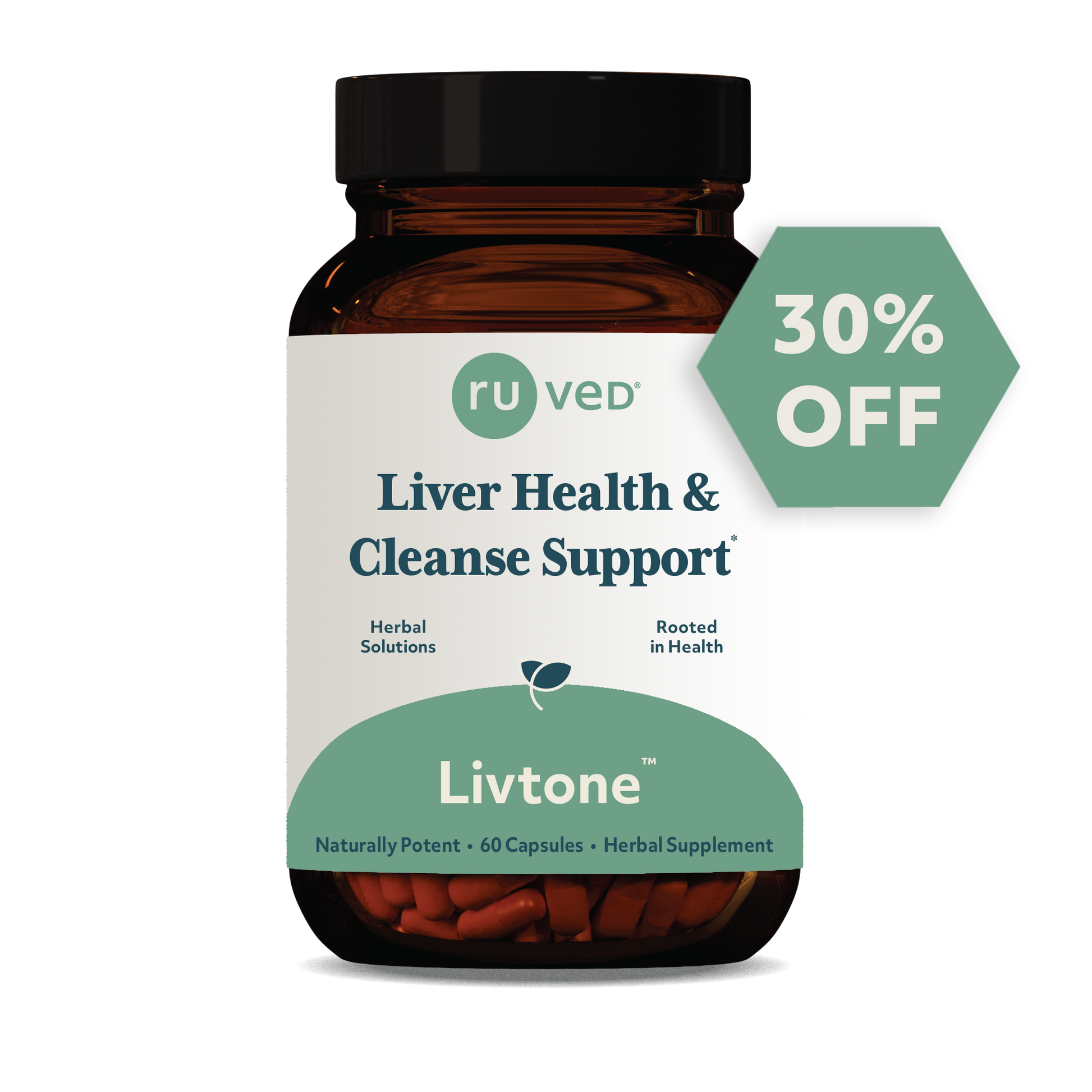 livtone Holistic Blend for Liver Vitality, Promotes Detoxification and Defense Against Indulgences by ruved herbal supplements and ayush herbs