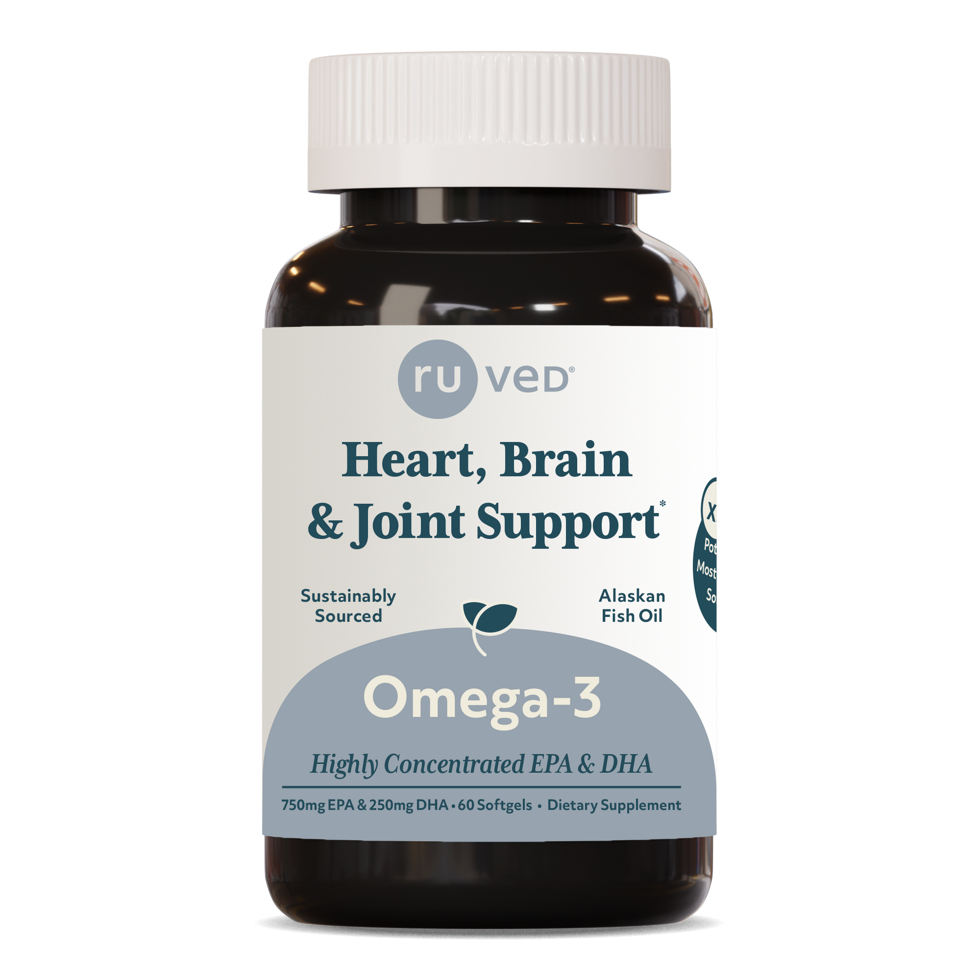 Omega-3 Softgels - Essential Fatty Acid Supplement, 60 Softgels, Supports Heart Health and Brain Function.