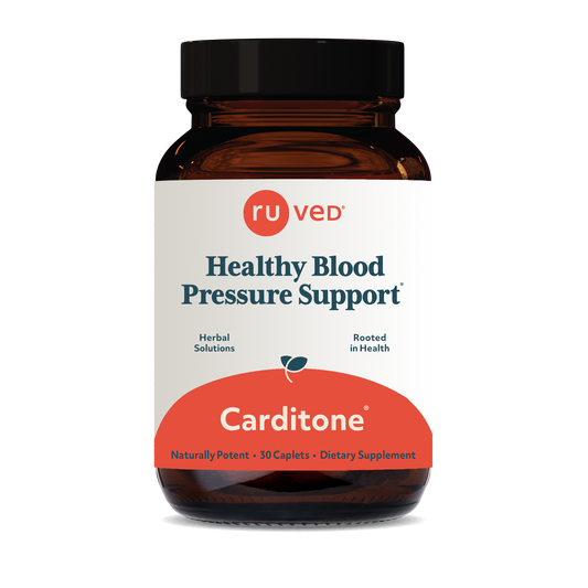Carditone Caplets - Herbal Cardiovascular Support, 60 Vegetarian Caplets, Ayurvedic Blend for Heart Health and Blood Pressure Regulation.