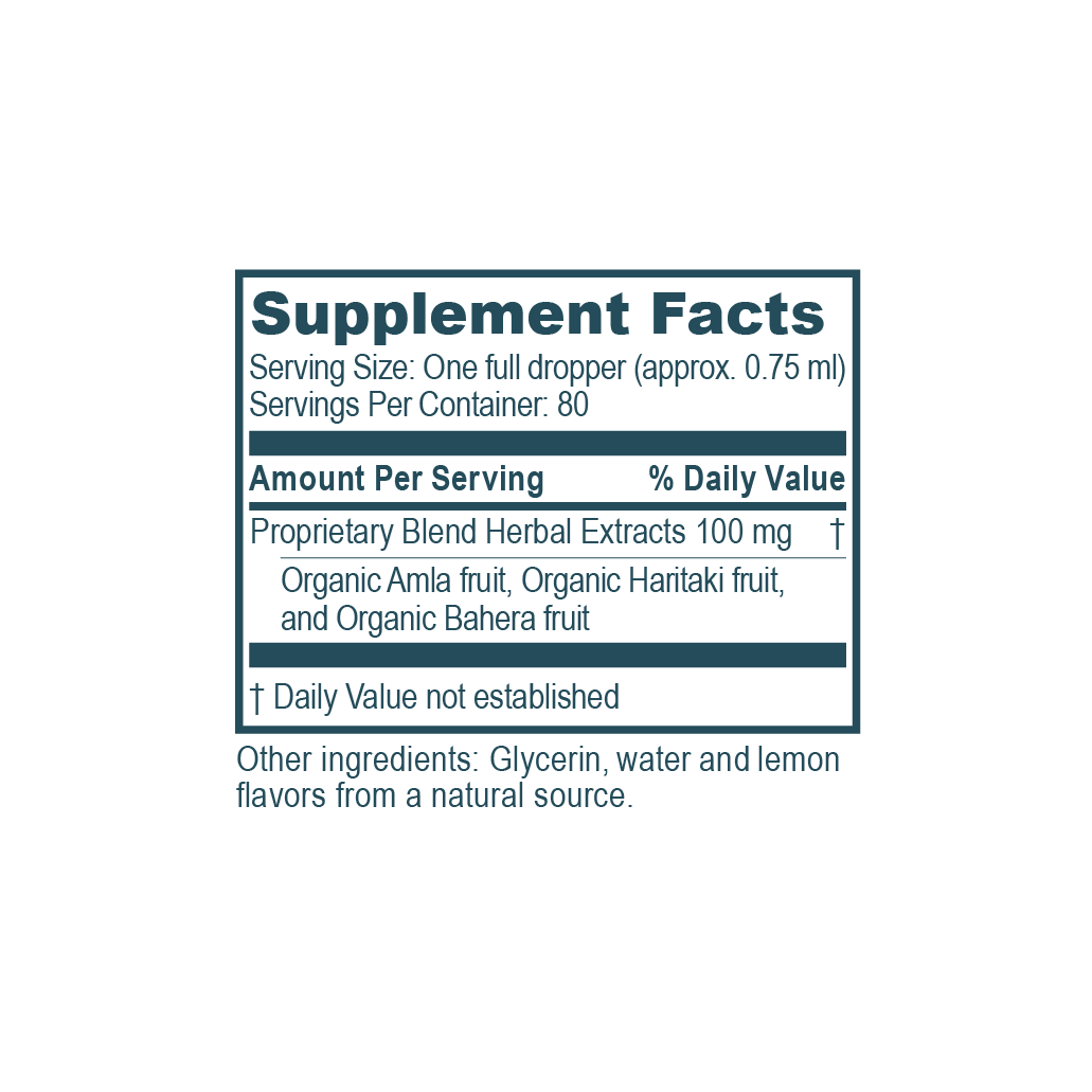 Triphala Drops Supplement Facts